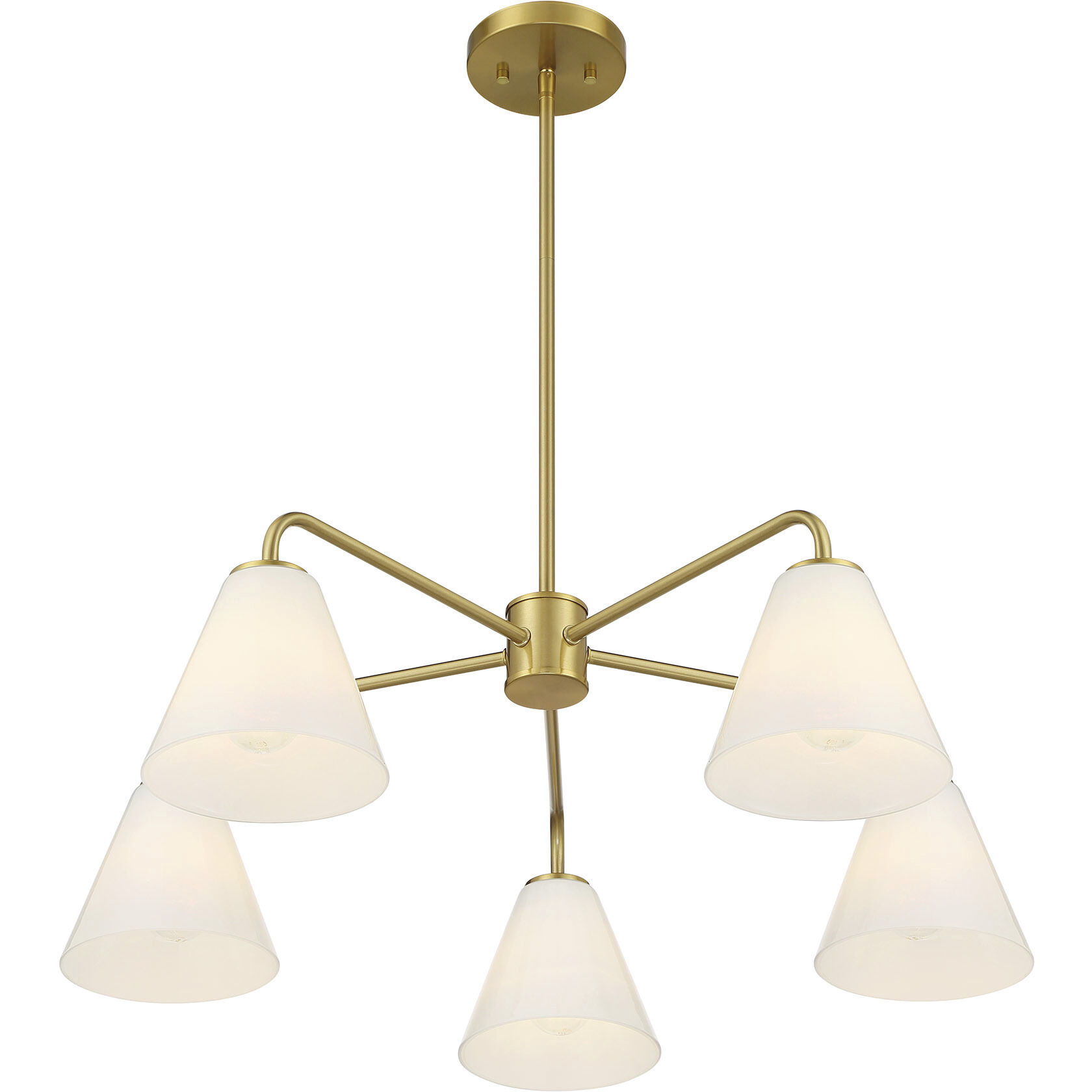 Blair 5 Light 30 inch Warm Brass Chandelier Ceiling Light
